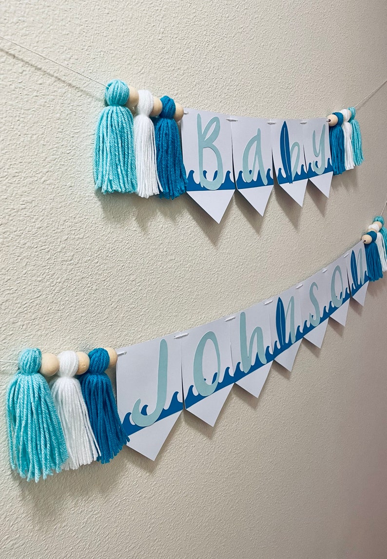 Surf Baby Shower Boho Surf Baby Shower Custom Banner image 4