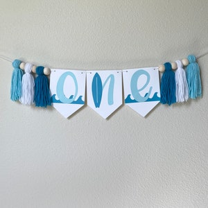 Surf Birthday The Big One Highchair Garland Boho Garland Retro Garland Highchair Banner