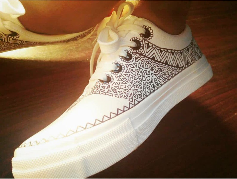 White and Black Shoes Doodle Art