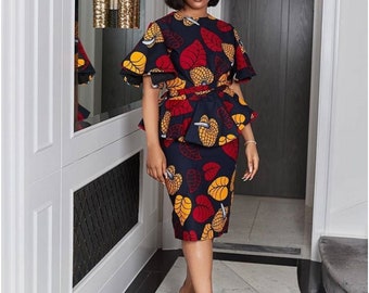 ankara peplum gown