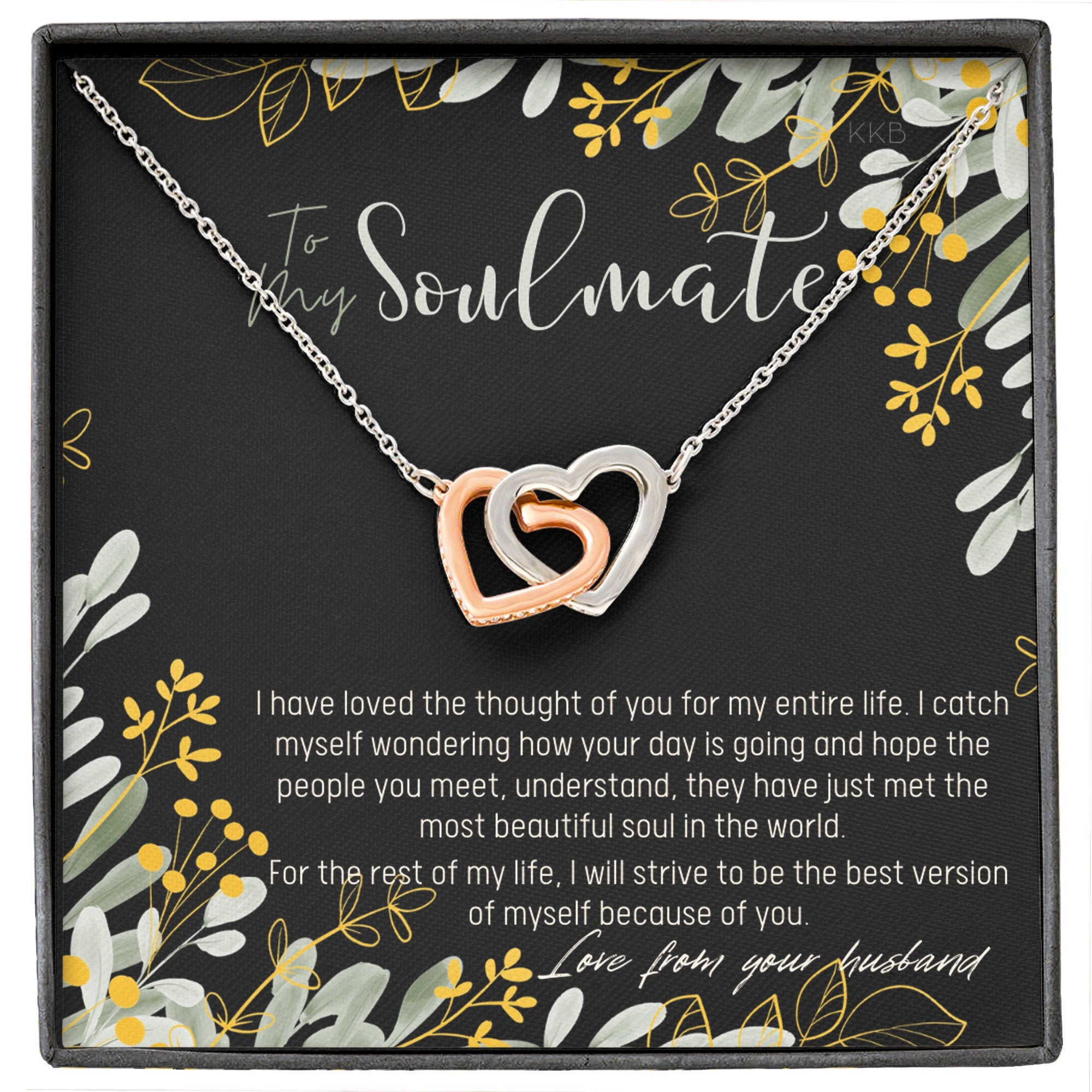 To My Soulmate Forever Love Necklace Soulmate Necklace Gift Etsy