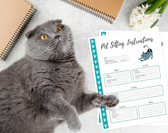 Cat Care Planner [27 Pages] - PDF Printable - Cat Care Sheets, Cat Vaccination Records, Cat Care Information and More