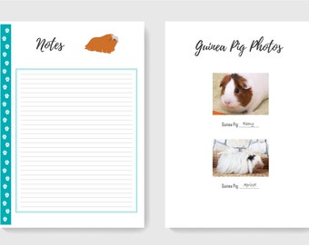 Paper &amp; Party Supplies Medical Records &amp; Info Pages Guinea Pig Care ...