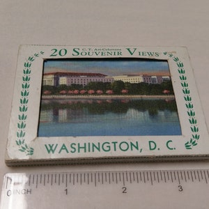 Conjunto completo de vinte mini cartões postais vintage de lembrança do início do século de meados do século de pontos turísticos de Washington DC