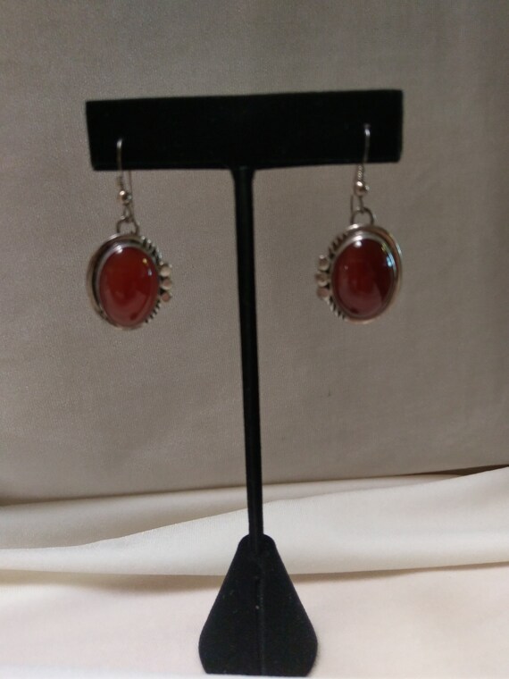 Vintage Signed Sterling Silver and Carnelian Pier… - image 2