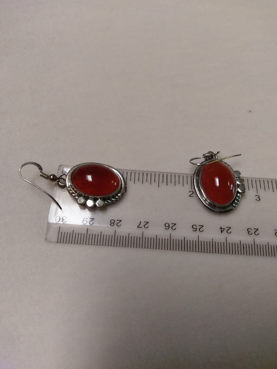 Vintage Signed Sterling Silver and Carnelian Pier… - image 5