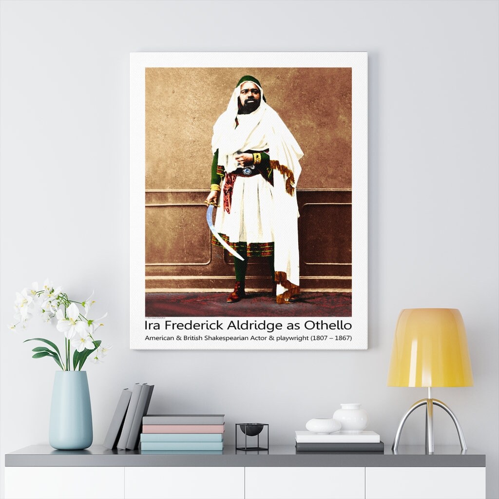 Colourised photo of Ira Frederick Aldridge playing Othello | Etsy