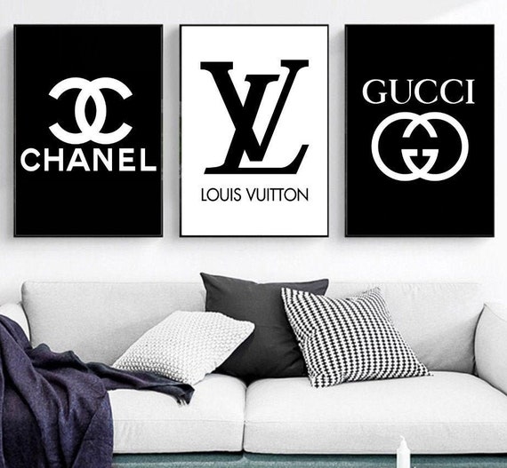 Chanel Poster Louis Vuitton Poster Gucci Zeichen Mode Wand Dekor Chanel Zeichen Mode Druck Set Von 3 Mode Wand Kunst Gucci Print