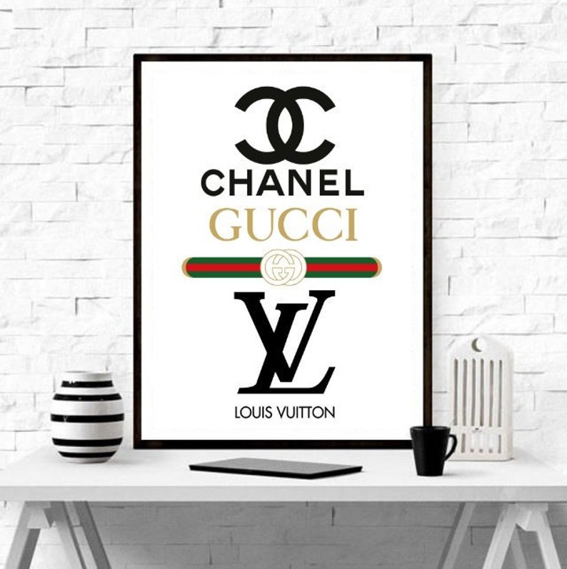 Gucci Chanel Louis Vuitton Wall Art