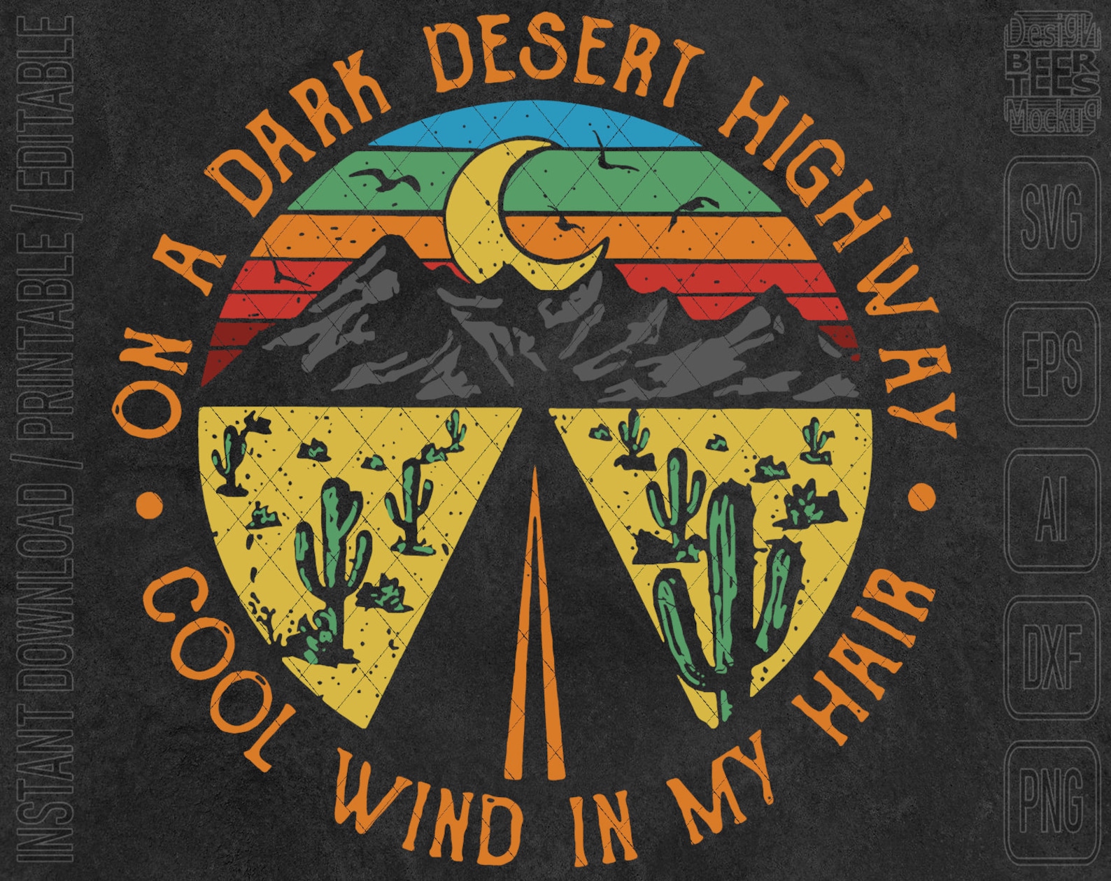 On A Dark Desert Highway Camp Wild Adventure Travel SVG DXF Etsy