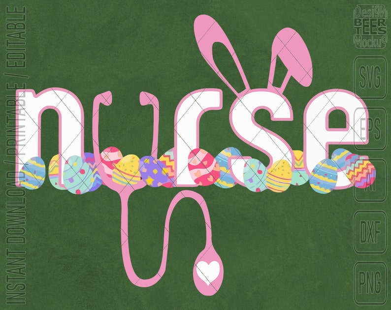 Download Happy Easter Nurse Bunny Rabbit Holiday SVG DXF PNG Cut ...
