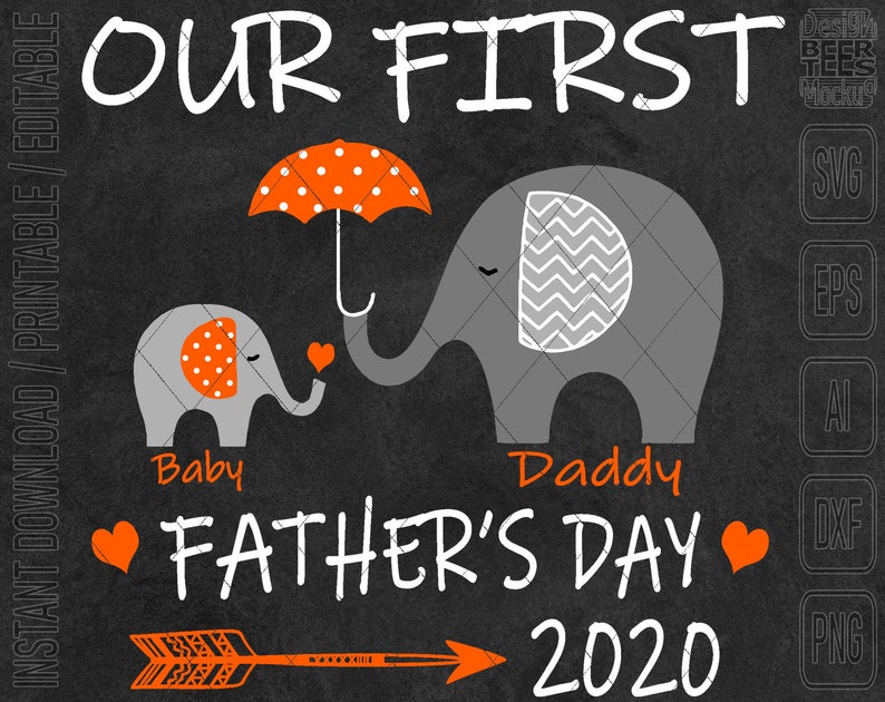 Download Our First Fathers Day Papa Dad Daddy Baby Newborn SVG DXF PNG | Etsy