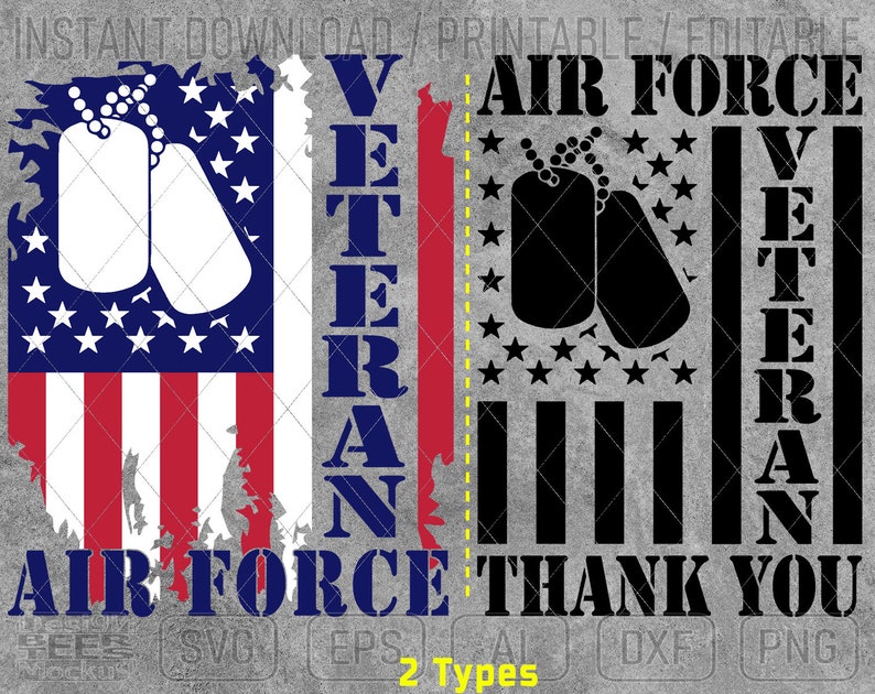 Download US Air Force Veteran Thank You Army American Flag SVG DXF ...