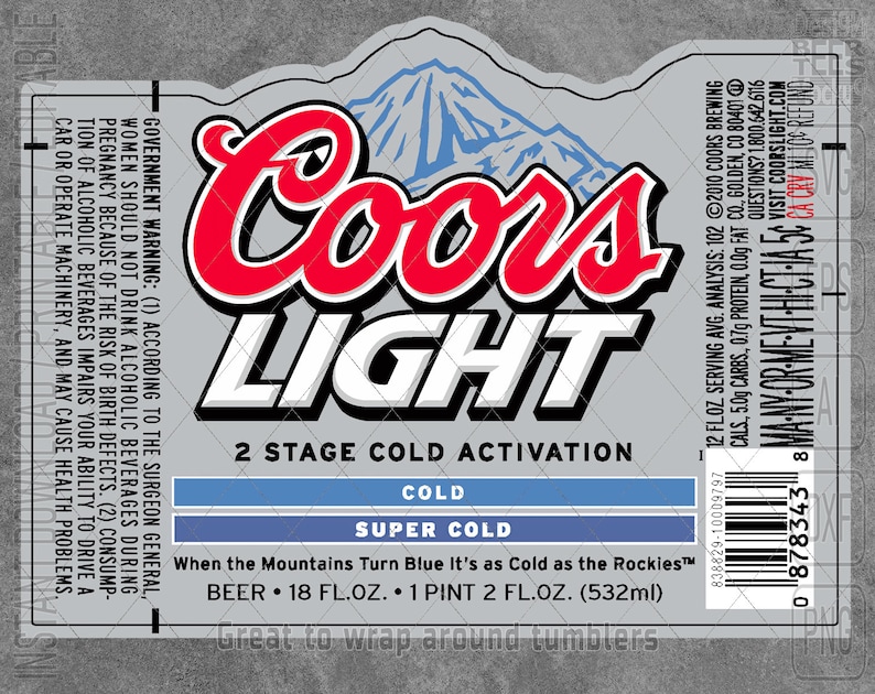 Unofficial Coors Light Beer Logo Can Wrap Limited Edition Etsy