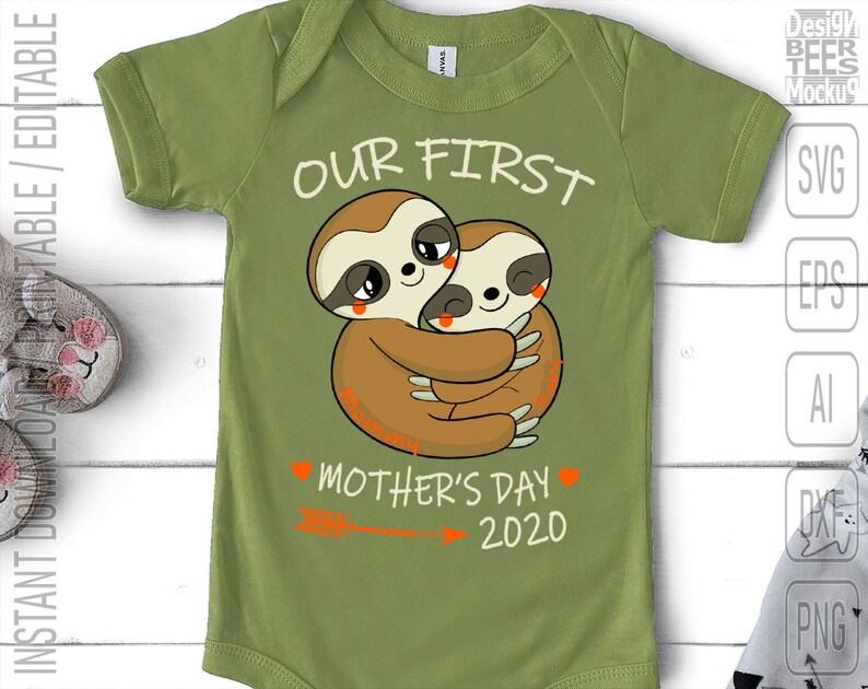 Download Our First Mothers Day Mama Mom Mammy Baby Newborn SVG DXF ...