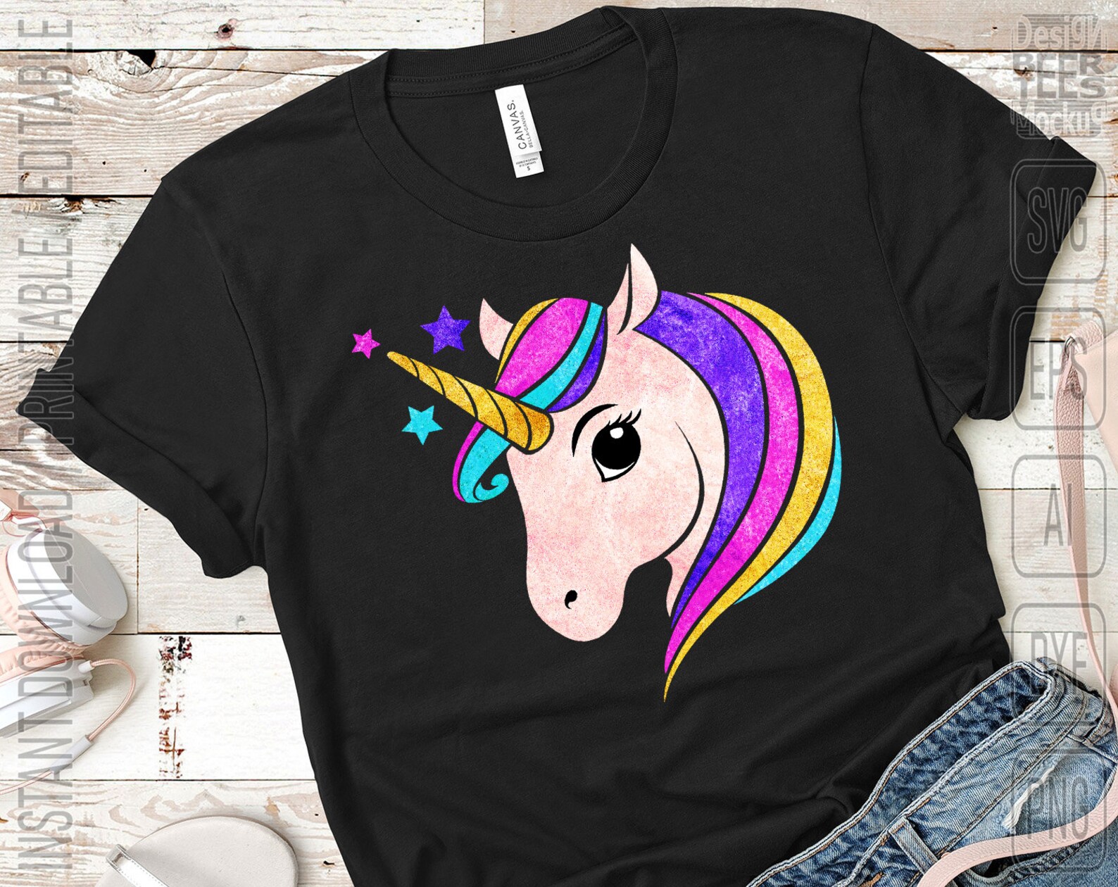 Download Unicorn Heads Glitter Mom Mothers Day SVG DXF PNG Cut ...