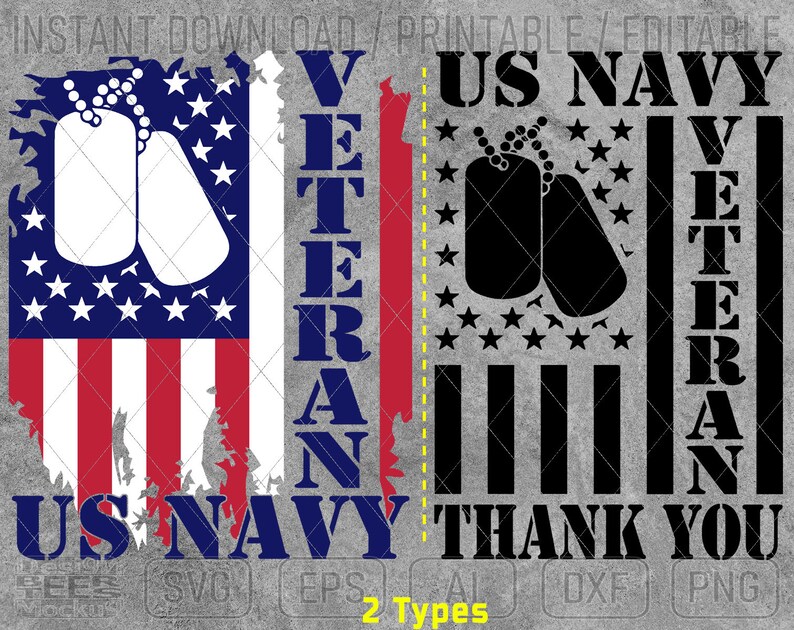Download Us Navy Veteran Thank You Army American Flag SVG DXF Png ...