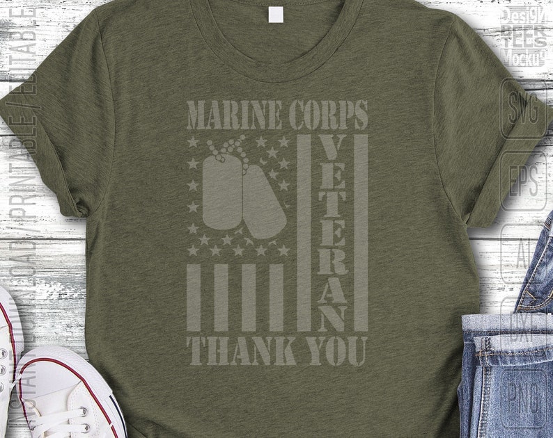 Download Marine Corps Veteran Thank You Army American Flag SVG DXF ...