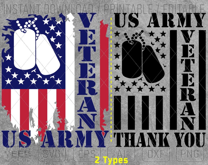 Download US Army Veteran Thank You American Flag SVG DXF Png Cut ...
