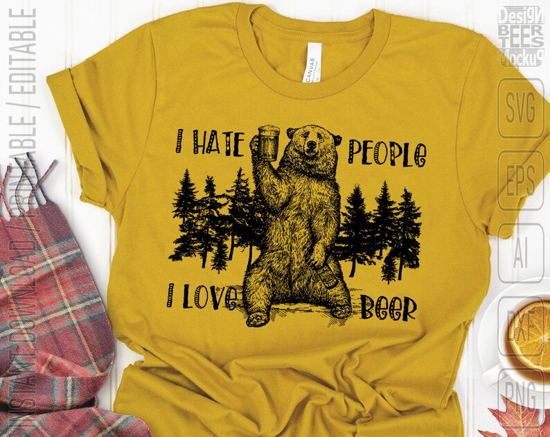 Download I Hate People Camping Travel Bear Grizzly Beer Wild SVG ...