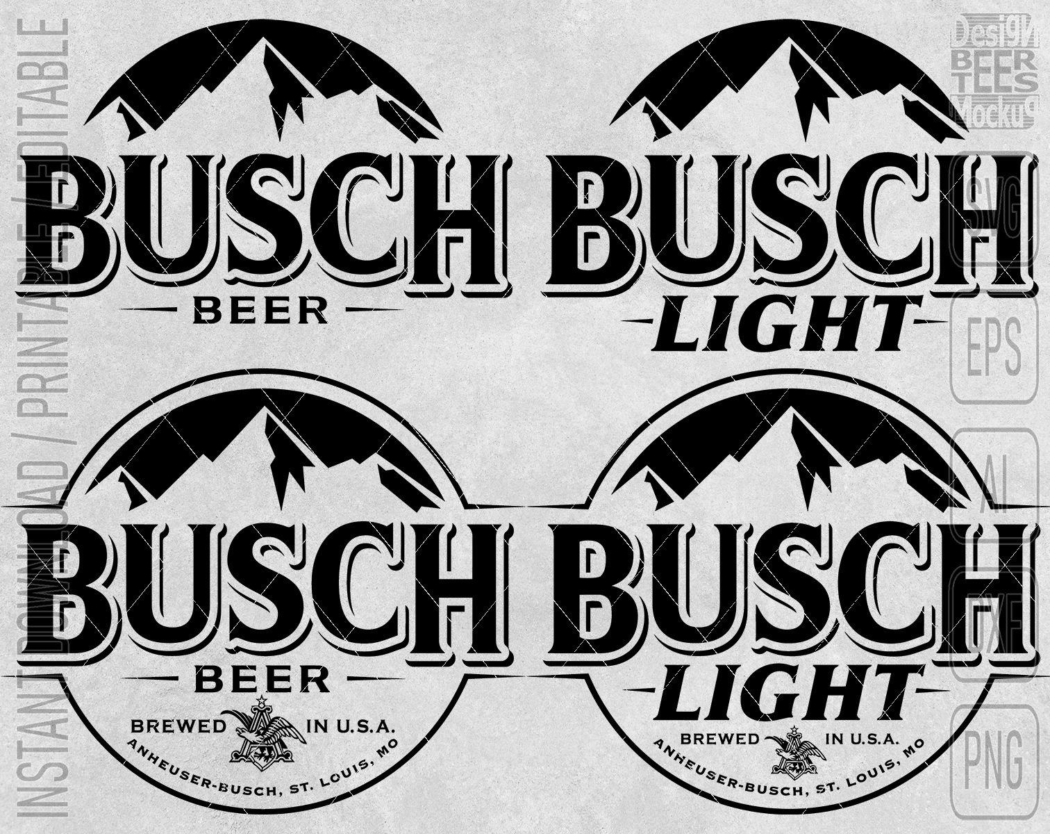 4 in 1 Busch Light Beer Logo SVG DXF PNG Cut Files Vector Etsy