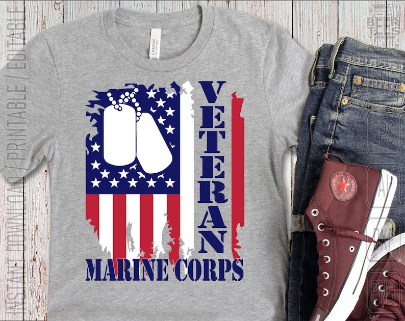 Download Marine Corps Veteran Thank You Army American Flag SVG DXF ...