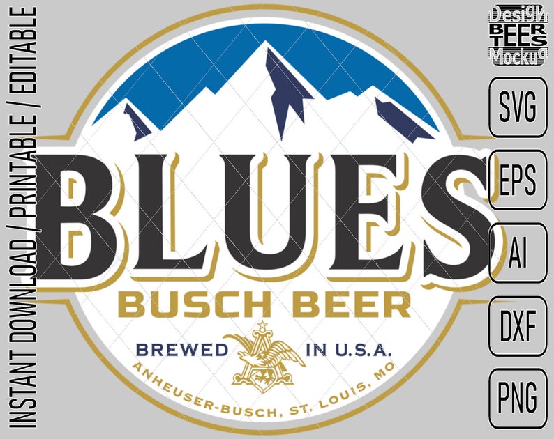 Blues Busch Light Beer Logo SVG DXF PNG Cut Files Vector Etsy