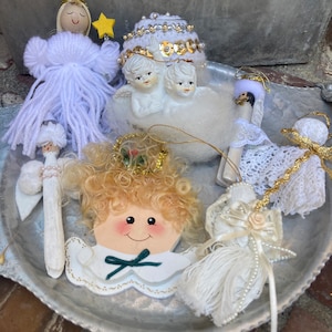White Vintage Christmas Angel Ornament Collection