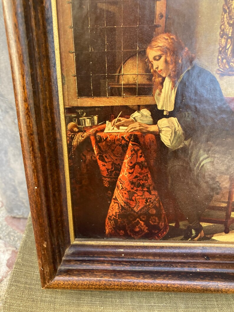 Man Writing A Letter in Vintage Frame - Etsy