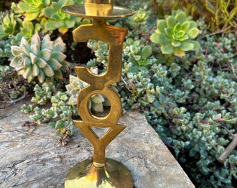 Joy Brass Candlestick Holder