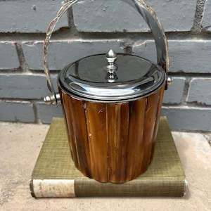 Vintage Bamboo Ice Bucket MCM barware