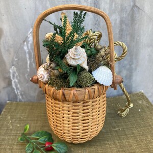 Seashell Basket: Coastal Boho Decor, 6&quot; Height