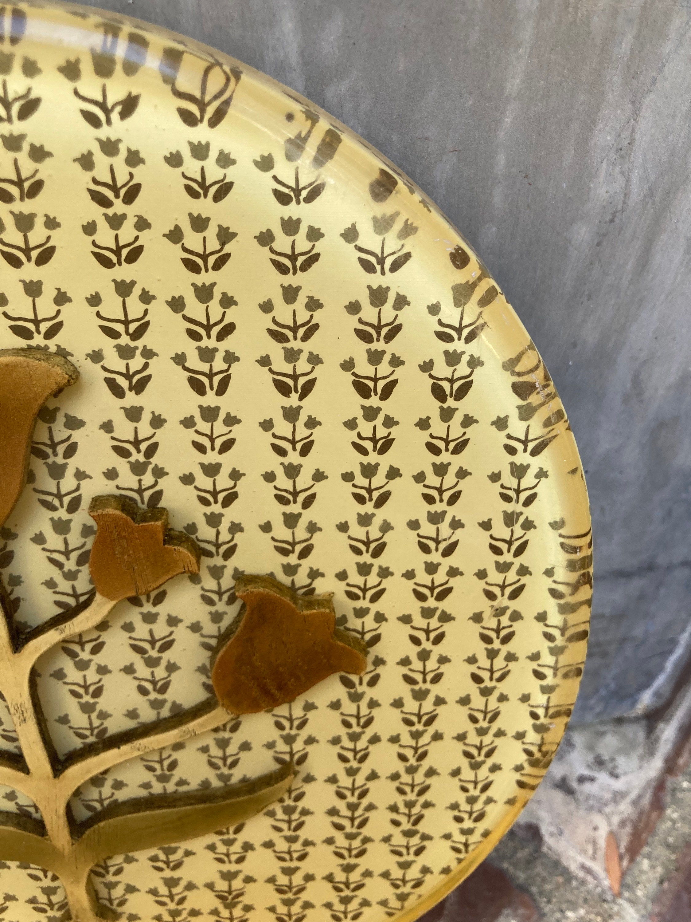 WOOD FLOWER Resin Hot Plate Etsy