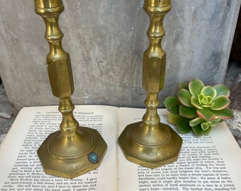 Pair of Vintage Brass Candlestick Holders