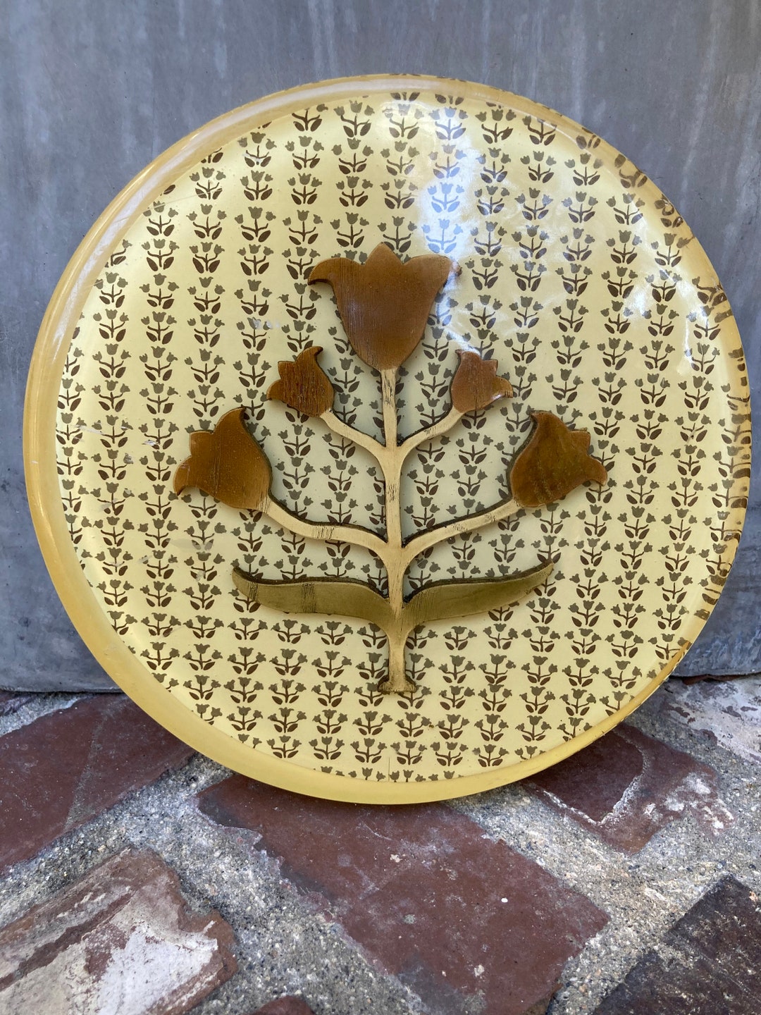 WOOD FLOWER Resin Hot Plate Etsy