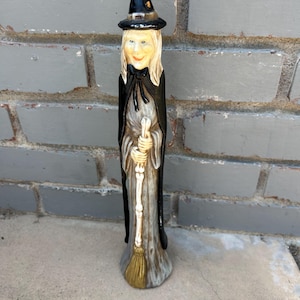Vintage Tall Ceramic Witch Figurine 13” tall!