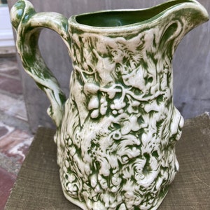 Vintage Green Ceramic Pitcher