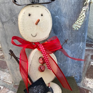 Adorable Painted Wood Snowman