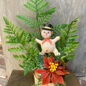 Vintage Snowman Faux Floral Decor