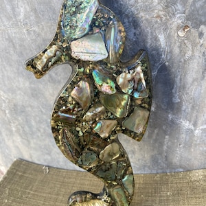 Gorgeous Resin and Shell Seahorse