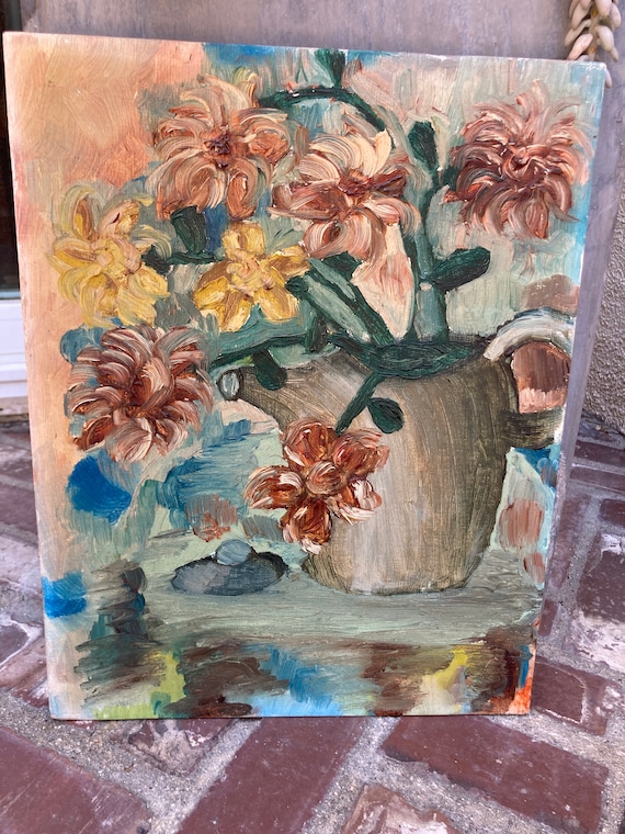 Vintage Floral Painting Etsy