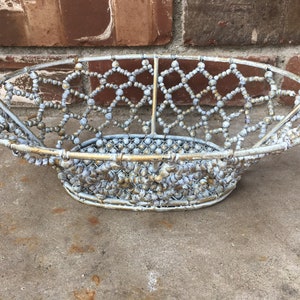 Beaded Rustic Oval Basket