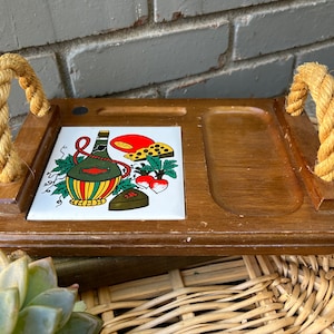 Vintage Wood and Tile Cheese Board
