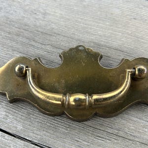 Vintage Chippendale Brass Drawer Pull: 5&quot; Batwing Cabinet Hardware