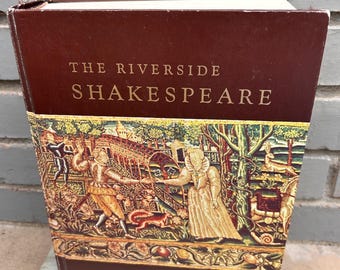 Libro antiguo de tapa dura de The Riverside Shakespeare, 1974, primera edición, sexta impresión.