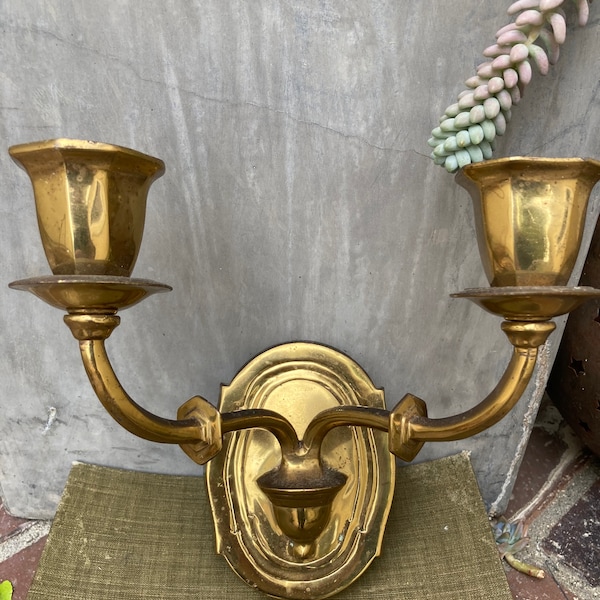 Brass Candle Sconce Etsy