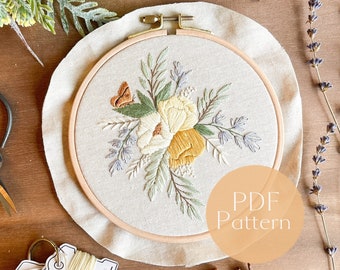 Floral Embroidery Pattern, Embroidery Pattern Download, Embroidery Pattern for Hand Embroidery, Spring Embroidery Design, Floral Bouquet