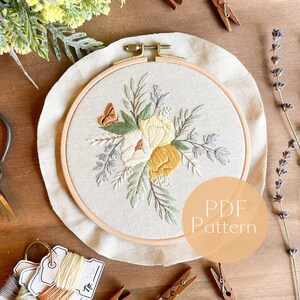 Floral Embroidery Pattern, Embroidery Pattern Download, Embroidery Pattern for Hand Embroidery, Spring Embroidery Design, Floral Bouquet