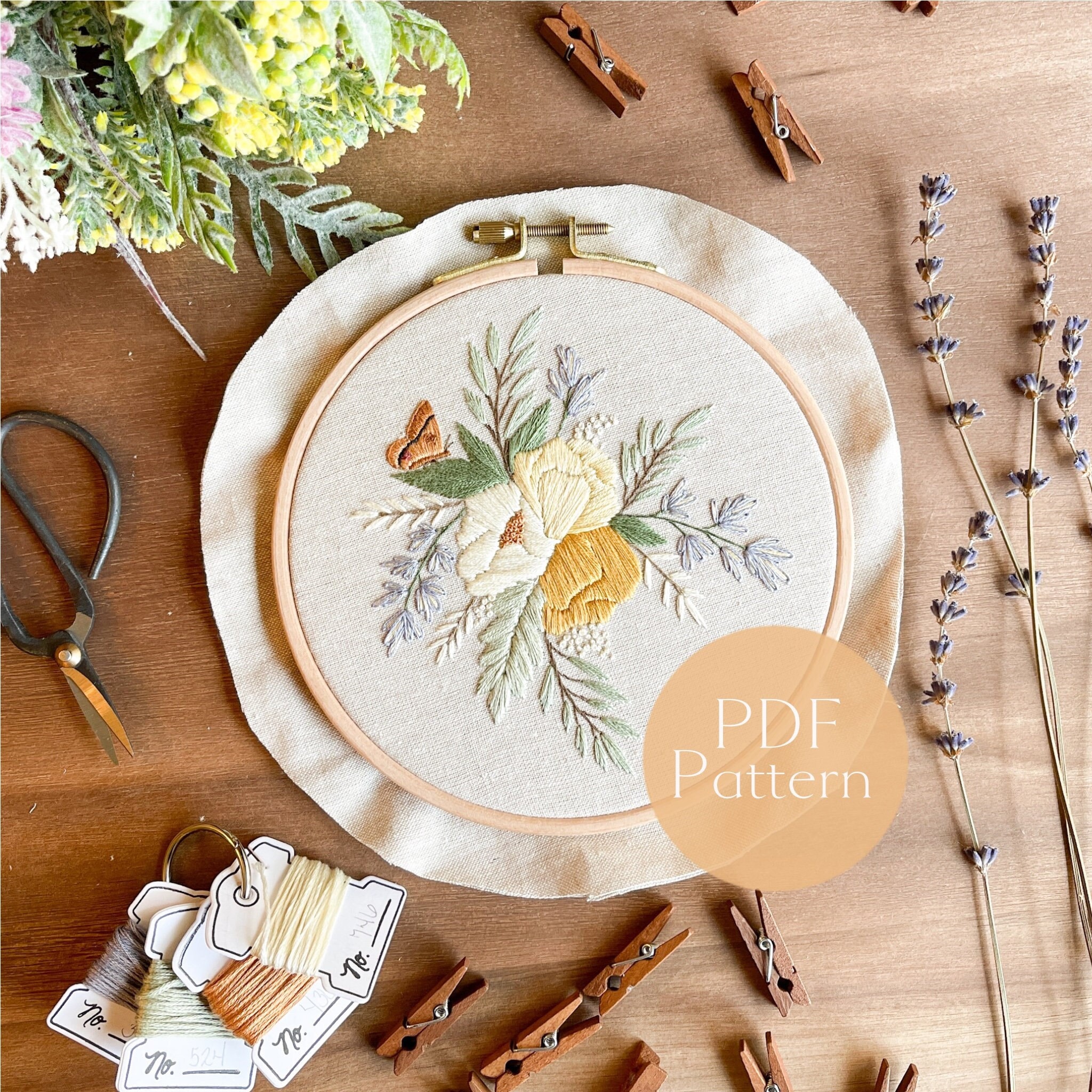 Floral Embroidery Pattern, Embroidery Pattern Download, Embroidery ...