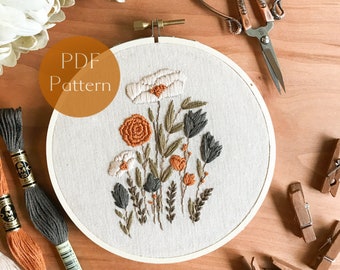 Embroidery Pattern Download, Embroidery Pattern for Hand Embroidery, Embroidery Pattern for Beginners, Embroidery Pattern Florals